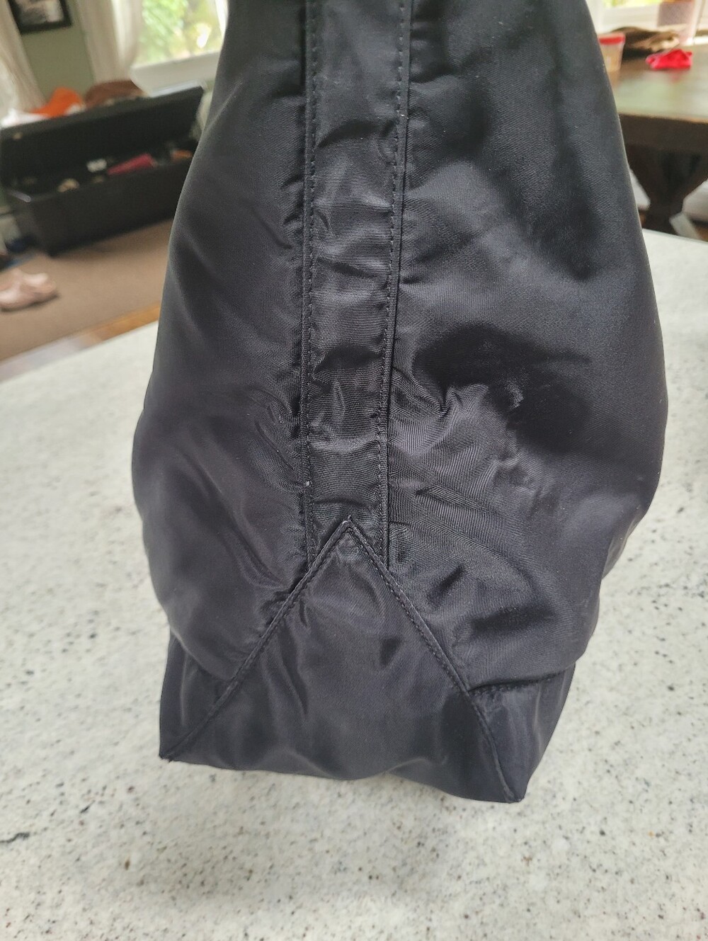 Ralph Lauren Bag Nylon Logo Tote Black Open Top Zip Pocket - Picture 5 of 10